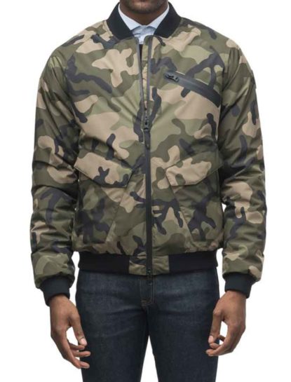 Blake Camouflage Bomber Leather Jacket