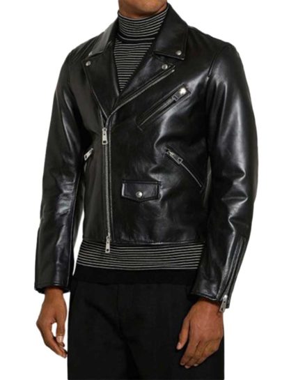 Cafe Black Double Rider Biker Leather Jacket