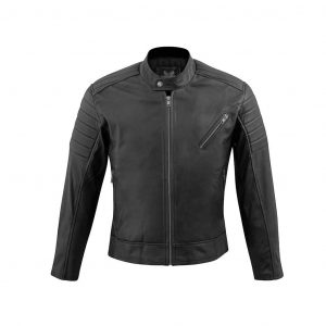 Dane Black Moto Cafe Racer Biker Leather Jacket