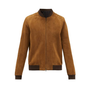 Danny Suede Brown Leather Bomber Jacket
