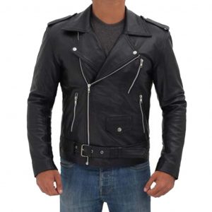 Darren Black Double Rider Biker Leather Jacket