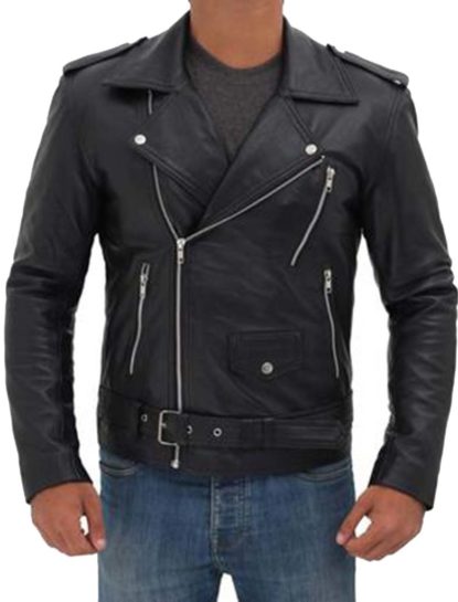 Darren Black Double Rider Biker Leather Jacket