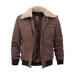 Houston Brown G1 Suede Leather Bomber Aviator Jacket