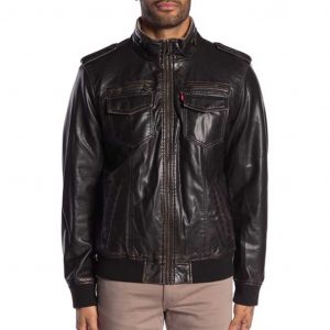 Lewis Brown Leather Bomber Jacket