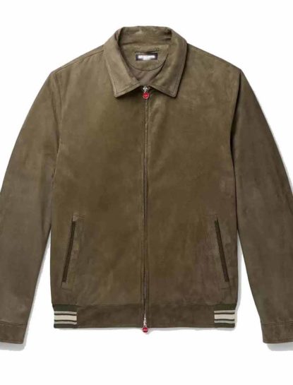 Shane Suede Brown Leather Bomber Jacket
