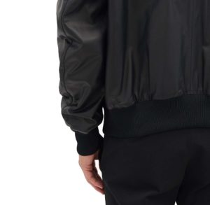 Zues Matte Black Leather Bomber Jacket