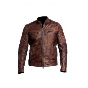 Colin Vintage Brown Cafe Racer Biker Leather Jacket