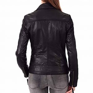 Ava Black Double Rider Biker Leather Jacket