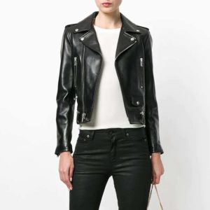 Eva Black Double Rider Biker Leather Jacket