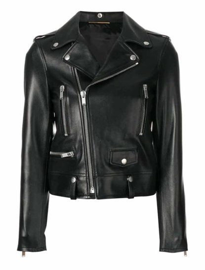 Eva Black Double Rider Biker Leather Jacket