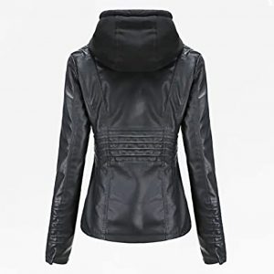 Jane Black Hooded Leather Jacket