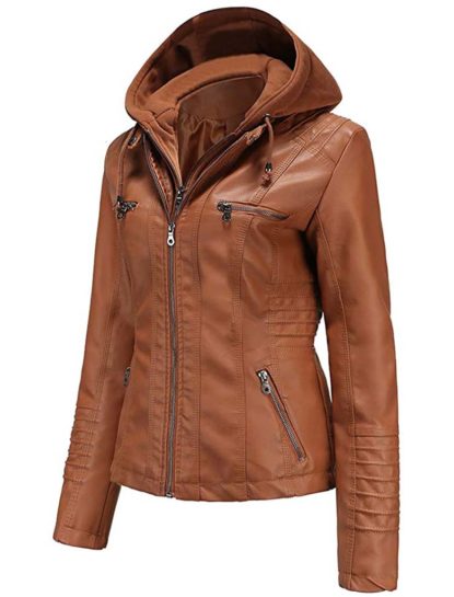 Jane Tan Hooded Leather Jacket