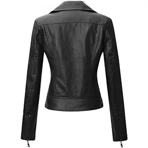 Sophia Black Double Rider Biker Leather Jacket