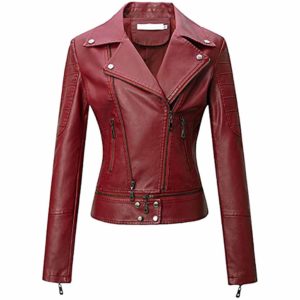 Sophia Red Double Rider Biker Leather Jacket