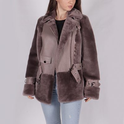Anika Brown Leather Shearling Jacket
