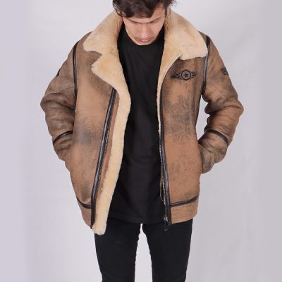 Brian Brown Leather Aviator Jacket