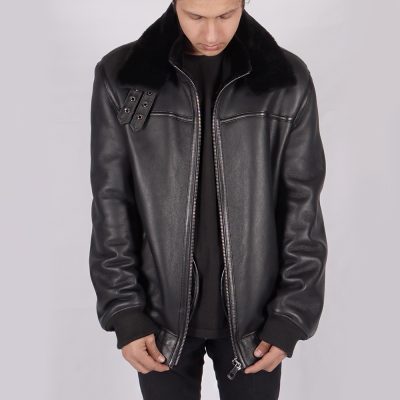 Chris Black Leather Aviator Jacket