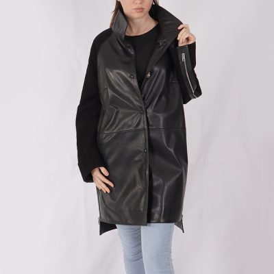 Hailey Black Leather Coat