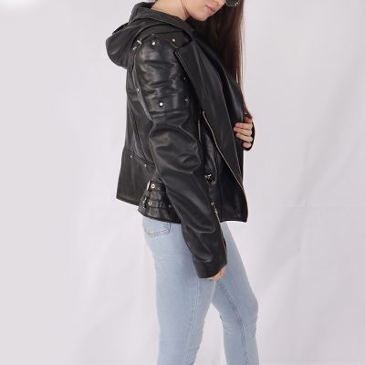 Layla Black Leather Biker Jacket