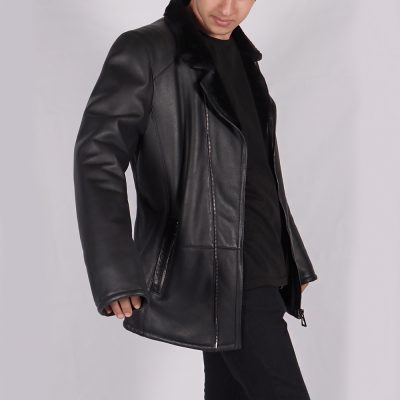 Marshall Black Leather Coat