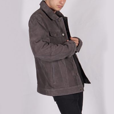 Martin Grey Suede Leather Jacket