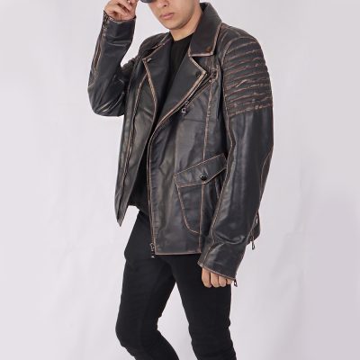 Maverick Black Leather Biker Jacket