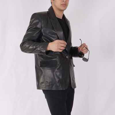 Phoenix Black Leather Blazer