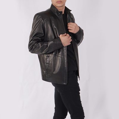 Samuel Black Leather Biker Jacket