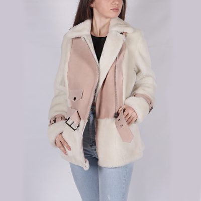 Sierra White Leather Shearling Jacket