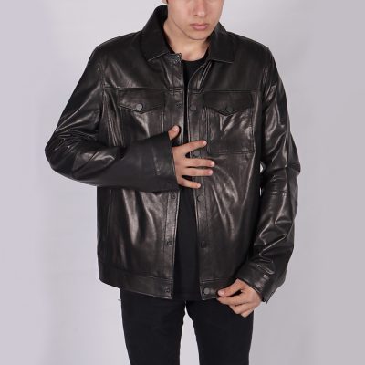 Simons Black Leather Jacket