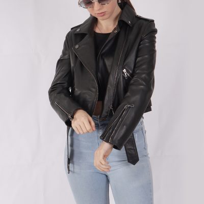 Stella Black Leather Biker Jacket