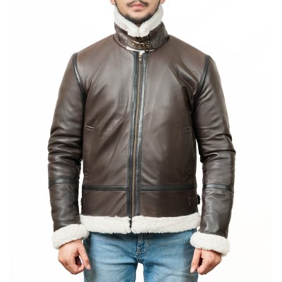 William Brown Leather Shearling Jacket