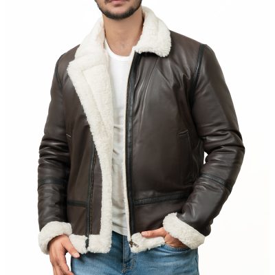 William Brown Leather Shearling Jacket