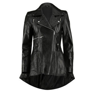 Allison Black Leather Biker Jacket