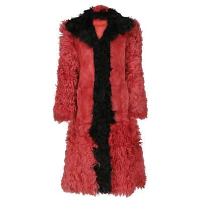 Carla Red and Black Fur Coat