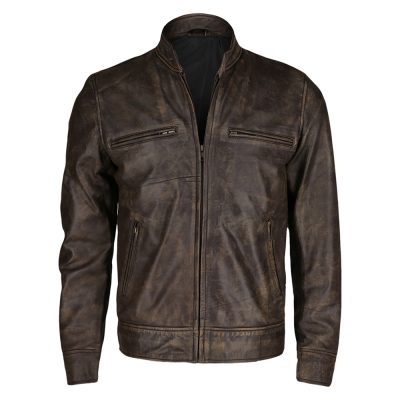 Hank Brown Leather Biker Jacket