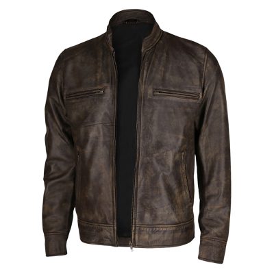 Hank Brown Leather Biker Jacket