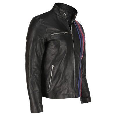 Hardy Black Leather Biker Jacket