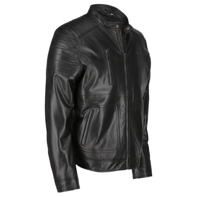 Jaxon Black Leather Biker Jacket