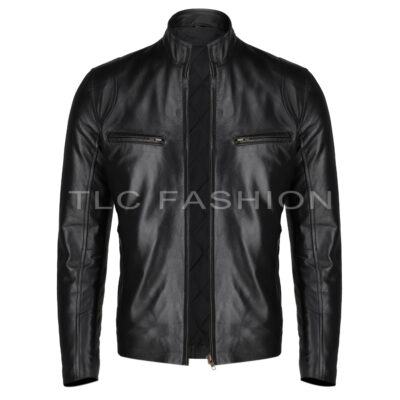 Fletcher Black Leather Biker Jacket