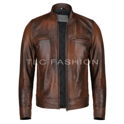 Frederick Brown Leather Biker Jacket